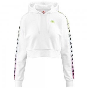 Women Kappa 222 Banda Tamas Degrade Hoodie White | 315498-NXL