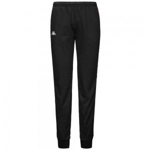 Women Kappa 222 Banda Wrastoria Graphiktape Pants Black | 725389-EBS