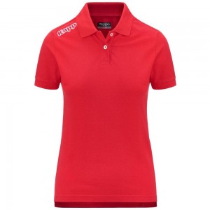 Women Kappa 4 Training Polo Wss Slim Polo Shirt Red | 061527-IZJ