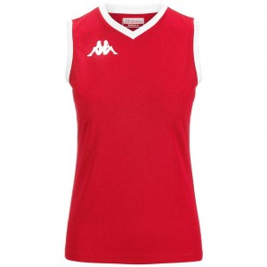 Women Kappa 4 Volley Giella Jersey Red | 529103-LKG