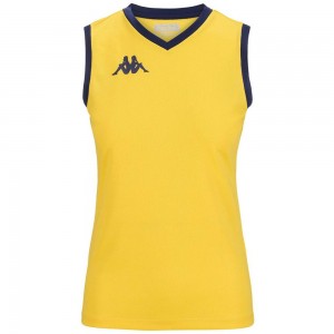 Women Kappa 4 Volley Giella Jersey Yellow | 963175-UQR