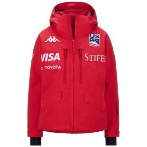 Women Kappa 6 Cento 604f Us Jacket Red | 607851-RNH