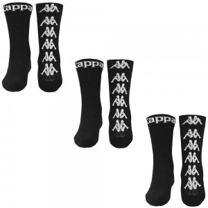 Women Kappa Authentic Atel 3pack Socks Black | 547018-IXT