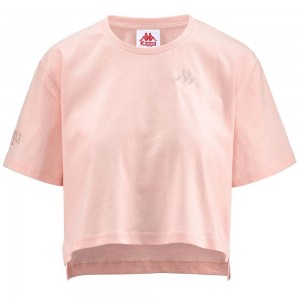 Women Kappa Authentic Ghigax T-Shirt Pink | 756310-ZTI