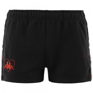 Women Kappa Authentic Livia Shorts Black | 184395-VME