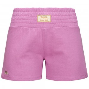 Women Kappa Authentic Samael Organic Shorts Pink | 064728-DZO