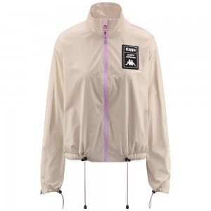 Women Kappa Authentic Tech Zely Jacket Beige | 631294-NHA