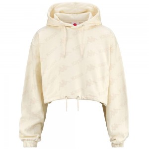 Women Kappa Authentic Tropp Hoodie White | 708356-AOU