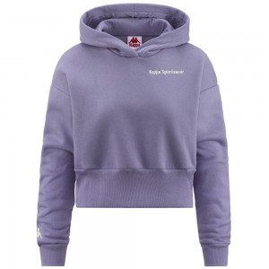 Women Kappa Authentic Vicky Hoodie Purple | 135290-RIO