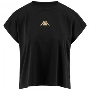 Women Kappa Dire T-Shirt Black | 851947-CWU