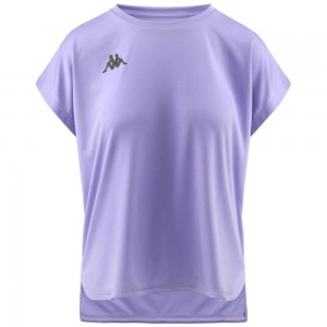 Women Kappa Ebano T-Shirt Purple | 607389-CJI