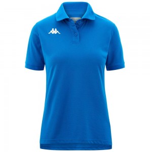 Women Kappa Febris Polo Shirt Blue | 324016-WZC