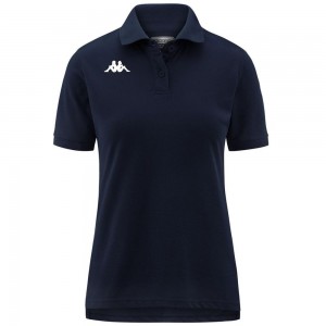 Women Kappa Febris Polo Shirt Navy | 765421-KYX