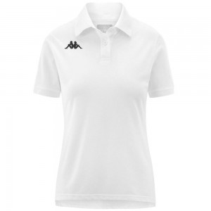 Women Kappa Febris Polo Shirt White | 987401-HLJ