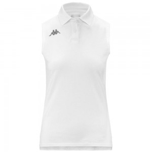 Women Kappa Fenki Polo Shirt White | 062739-ORG