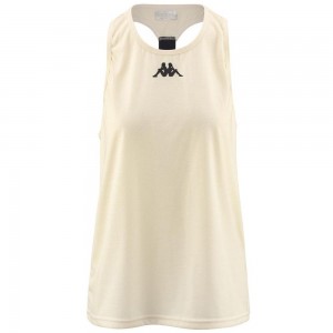 Women Kappa Kombat Doffi Tank Top White | 189452-AVH