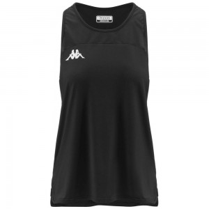 Women Kappa Kombat Egira Tank Top Black | 952618-HMN