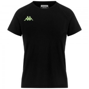 Women Kappa Kombat Fiba T-Shirt Black | 132849-RBU