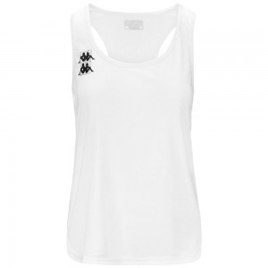 Women Kappa Kombat Padel Dita Jersey White | 176083-KVQ