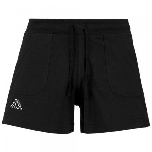 Women Kappa Logo Caber Shorts Black | 810734-IQE