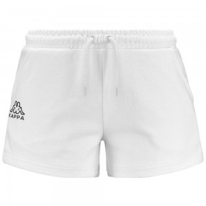 Women Kappa Logo Edilie Shorts White | 713469-CDP