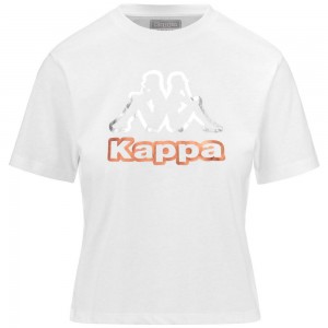 Women Kappa Logo Falella T-Shirt White | 975820-EOB