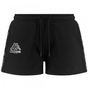 Women Kappa Logo Faltra Shorts Black | 196523-LQR