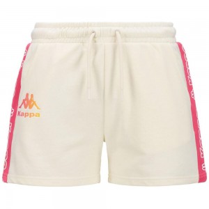 Women Kappa Logo Faltra Shorts White | 962074-WLI