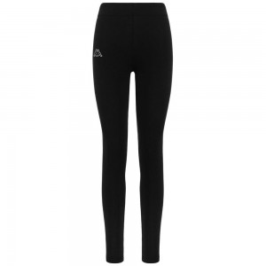 Women Kappa Logo Fassili Pants Black | 486059-MQW