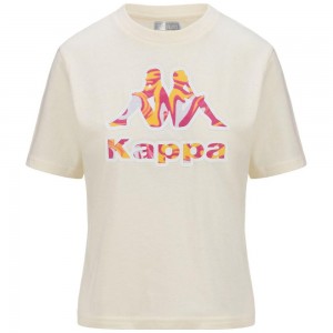 Women Kappa Logo Fiora T-Shirt White | 312908-SEM