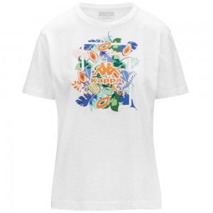 Women Kappa Logo Frienda T-Shirt White | 058213-AID