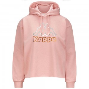 Women Kappa Logo Fruova Hoodie Pink | 630842-OGD