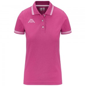 Women Kappa Logo Maltax Wss Slim Polo Shirt Pink | 187652-YRZ