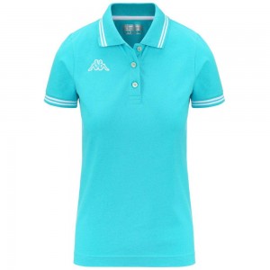 Women Kappa Logo Maltax Wss Slim Polo Shirt Blue | 450392-EHL