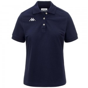 Women Kappa Logo Sharas Wss Polo Shirt Navy | 976432-XRV