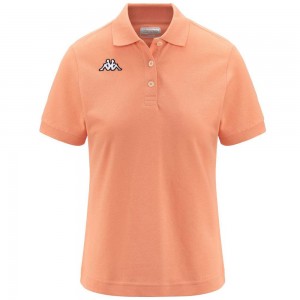 Women Kappa Logo Sharas Wss Polo Shirt Orange | 024913-SML