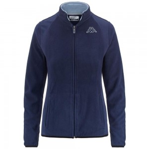 Women Kappa Logo Vavaux Slim Jacket Navy | 740281-VPR