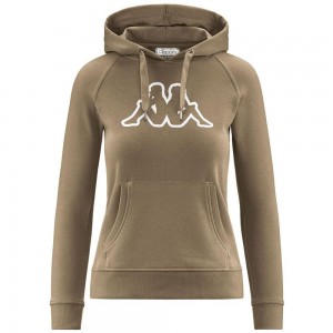 Women Kappa Logo Zeleril Slim Hoodie Grey | 564972-BJA