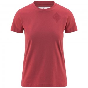 Women Kappa Naank T-Shirt Red | 142530-EWT