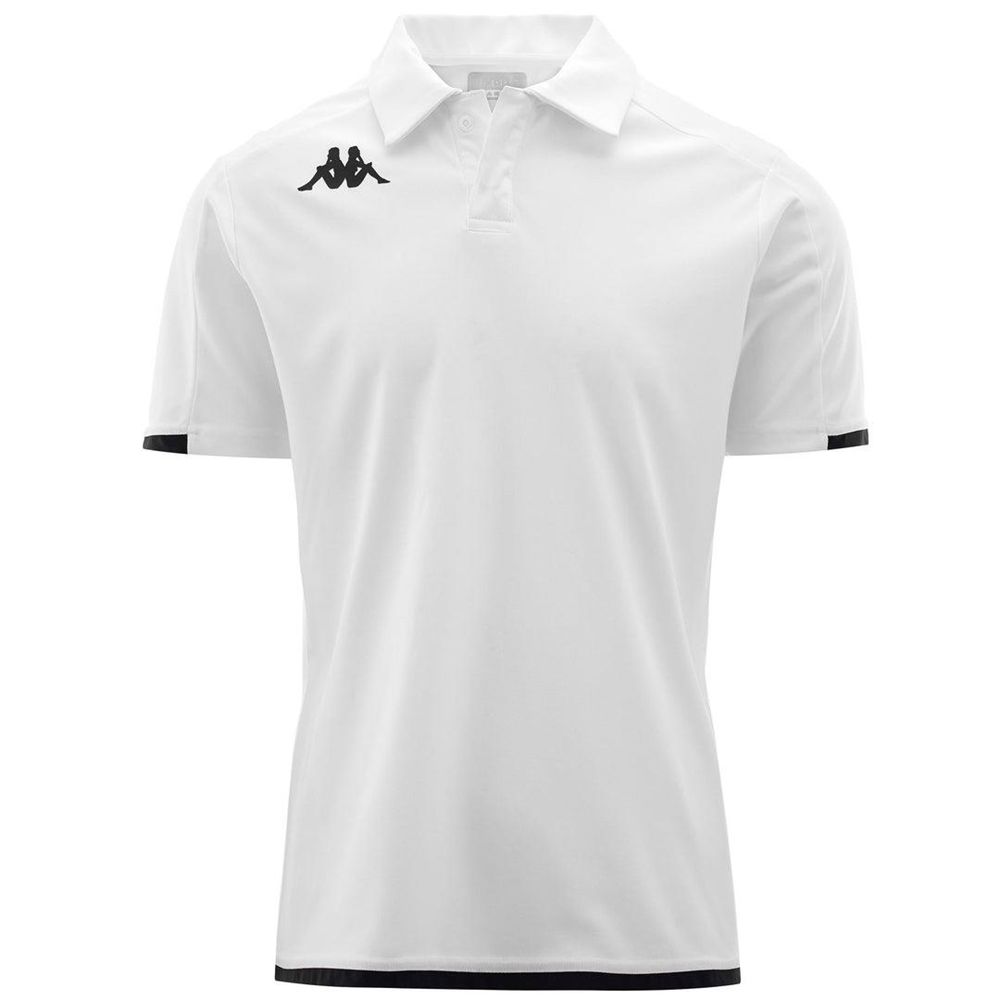 Kids\' Kappa Kombat Abiacy Polo Shirt White | 146358-XUN