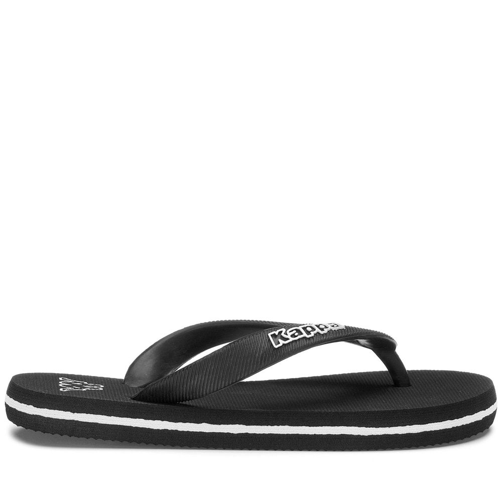 Kids' Kappa Logo Moker Kid Flip Flops Black | 360547-JEW