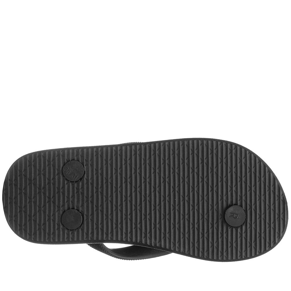 Kids' Kappa Logo Moker Kid Flip Flops Black | 360547-JEW