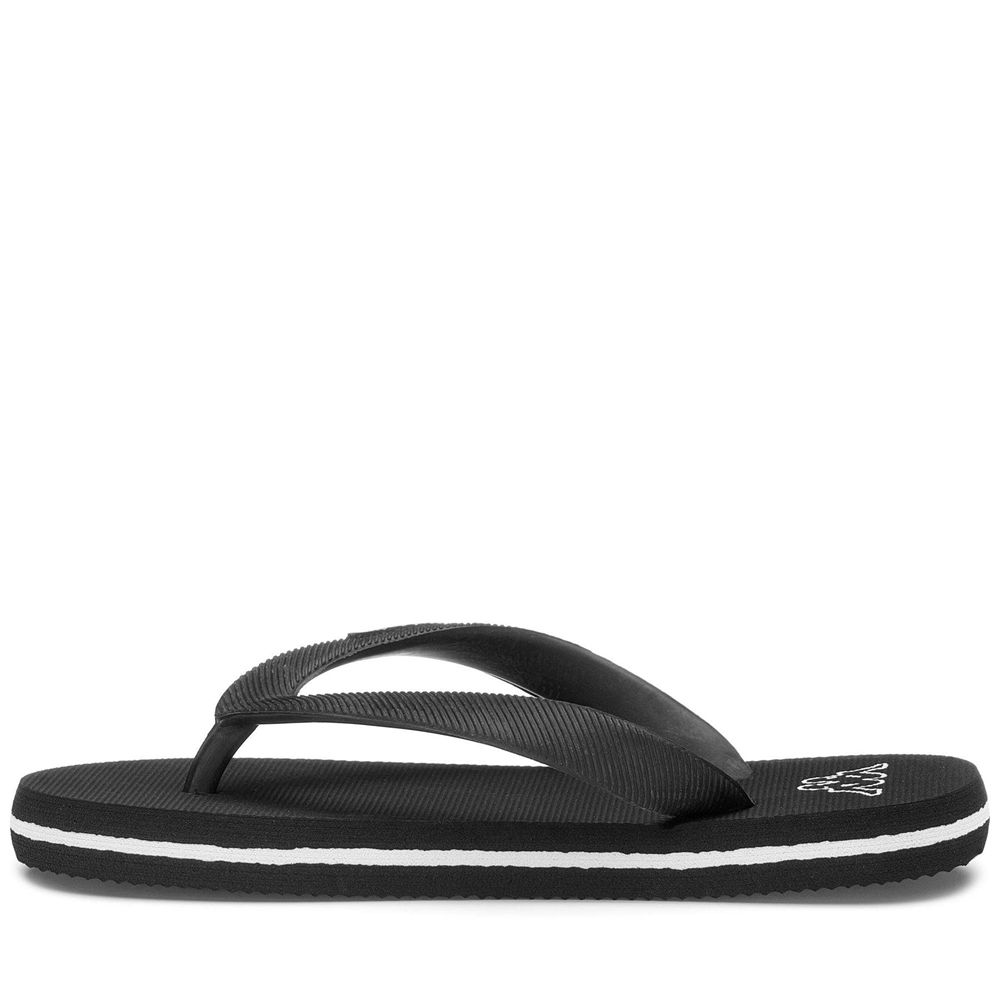 Kids' Kappa Logo Moker Kid Flip Flops Black | 360547-JEW