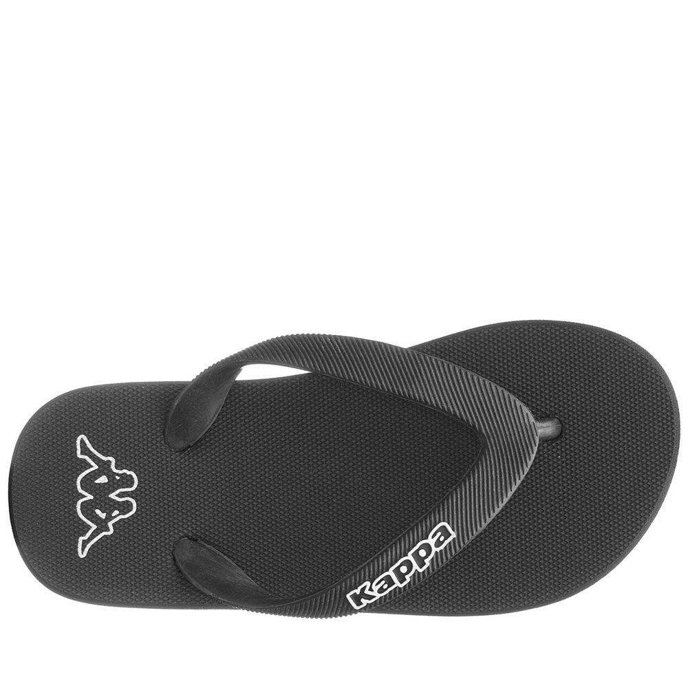 Kids' Kappa Logo Moker Kid Flip Flops Black | 360547-JEW