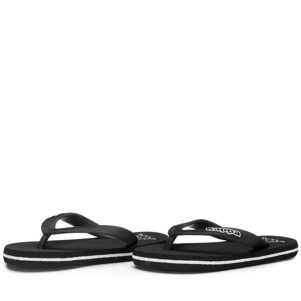 Kids\' Kappa Logo Moker Kid Flip Flops Black | 360547-JEW