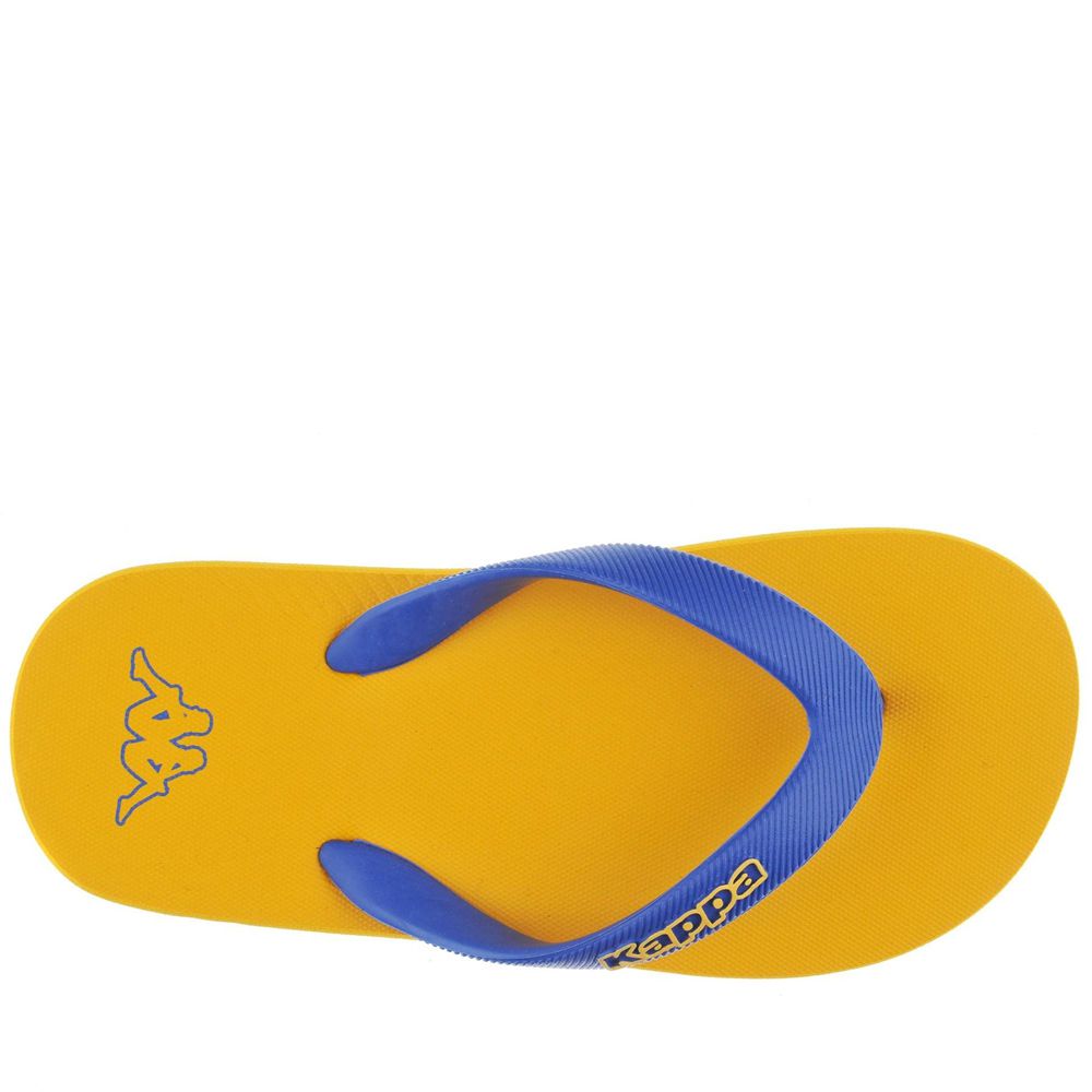 Kids' Kappa Logo Moker Kid Flip Flops Yellow | 341508-ZFV