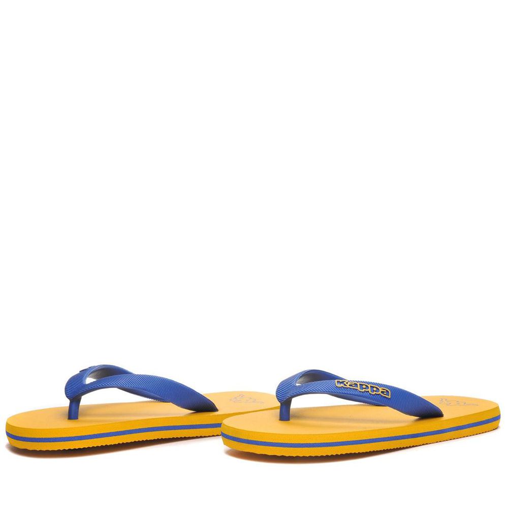 Kids\' Kappa Logo Moker Kid Flip Flops Yellow | 341508-ZFV