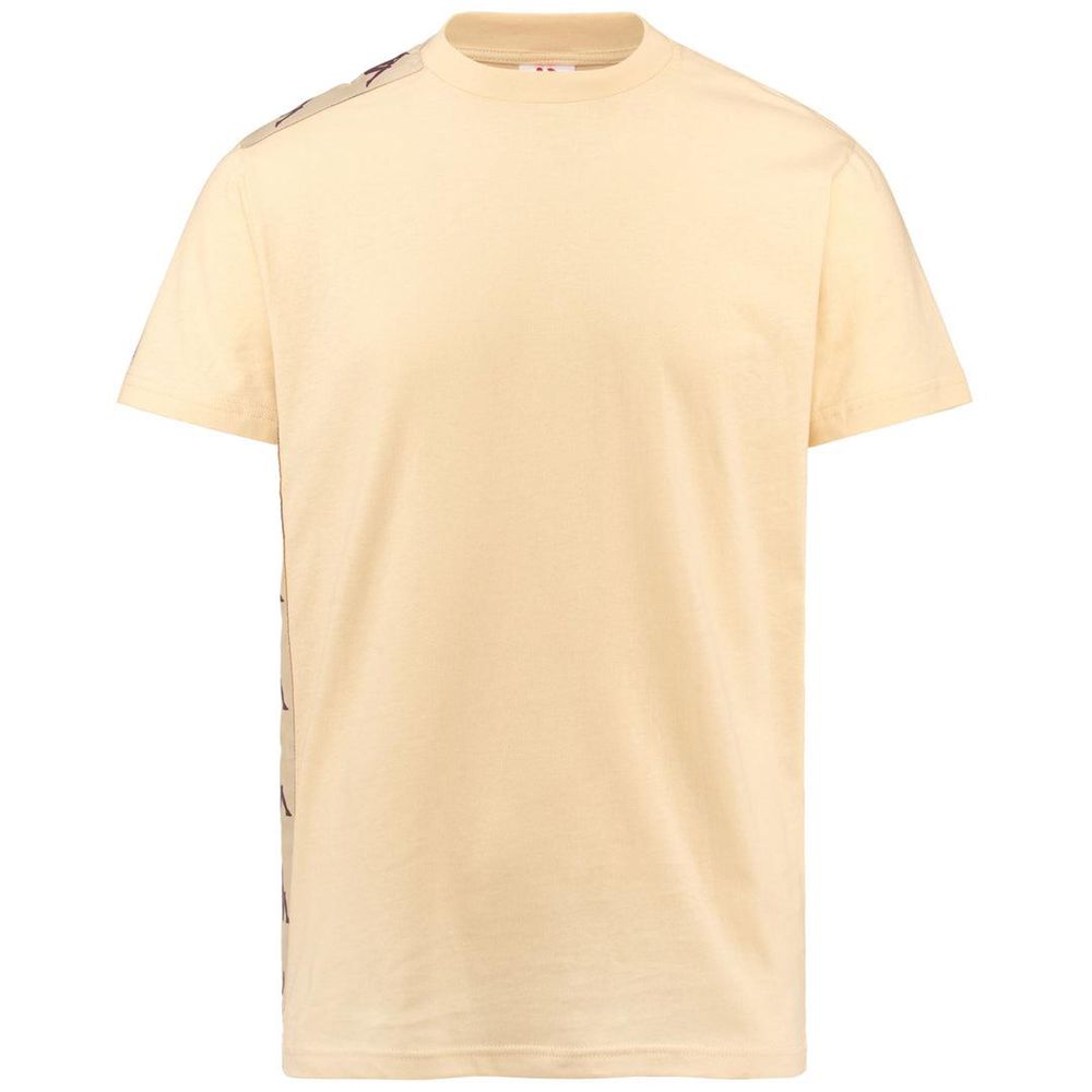 Men Kappa 222 Banda 10 Lovely T-Shirt Beige | 871493-DHC