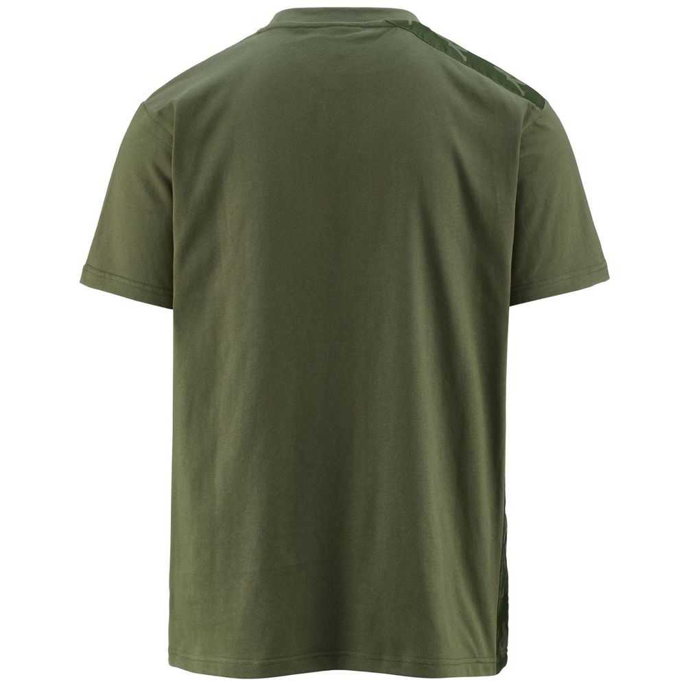 Men Kappa 222 Banda 10 Lovely T-Shirt Green | 358421-IPQ