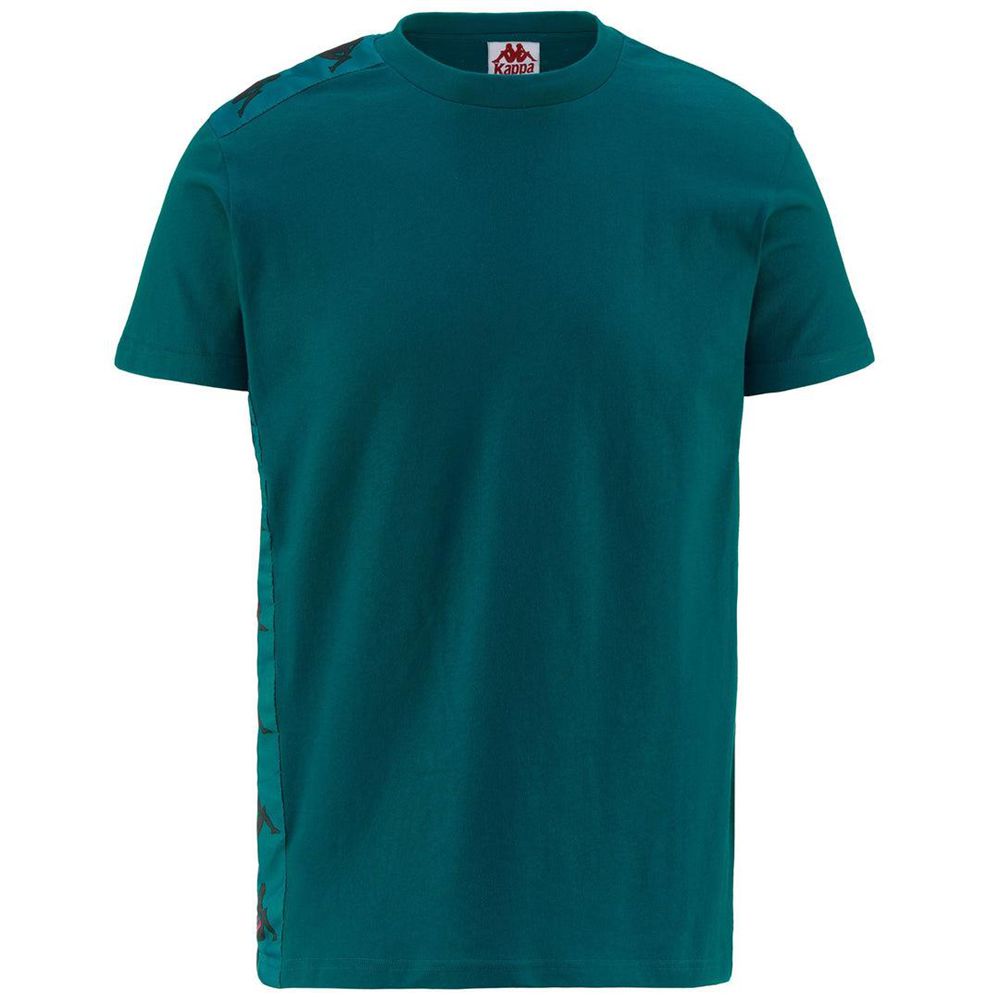 Men Kappa 222 Banda 10 Lovely T-Shirt Green | 713098-CRY